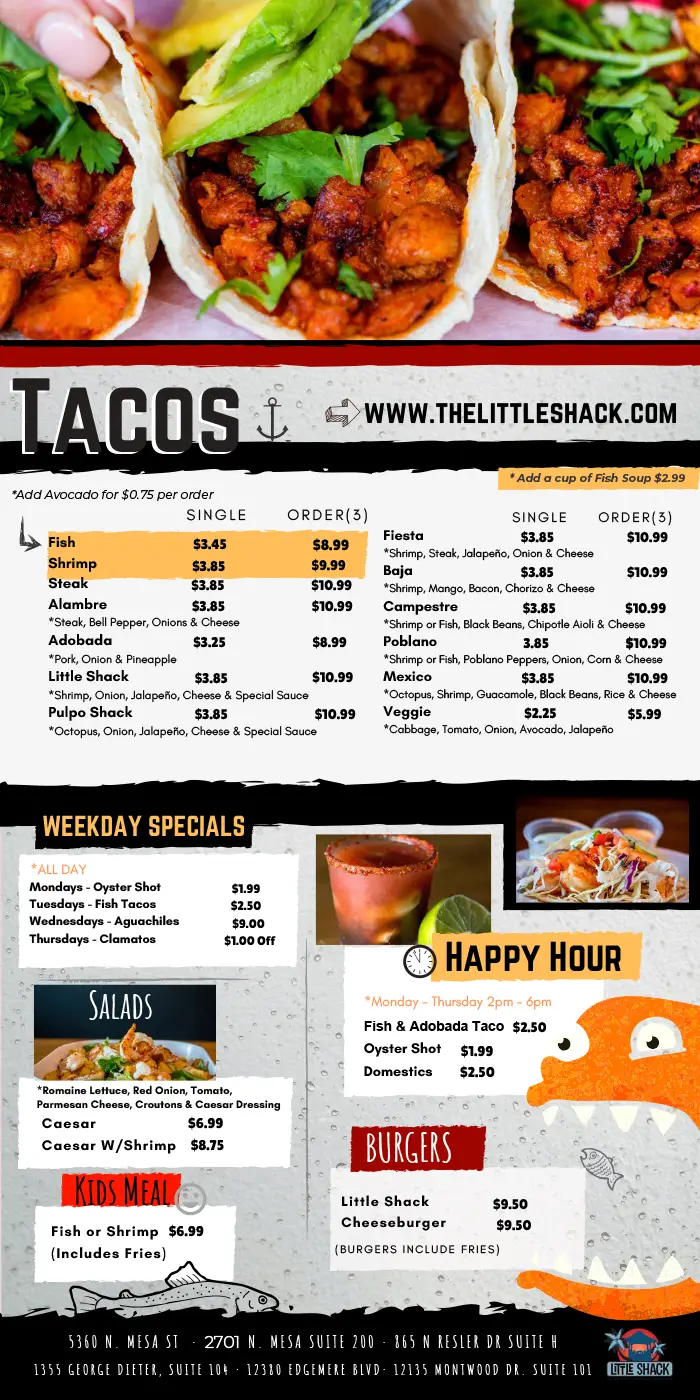 Little Shack Menu Back