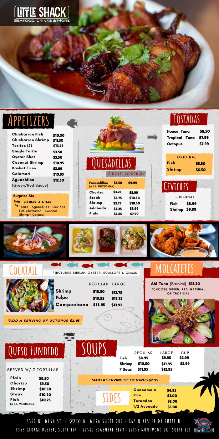 Little Shack Menu Front